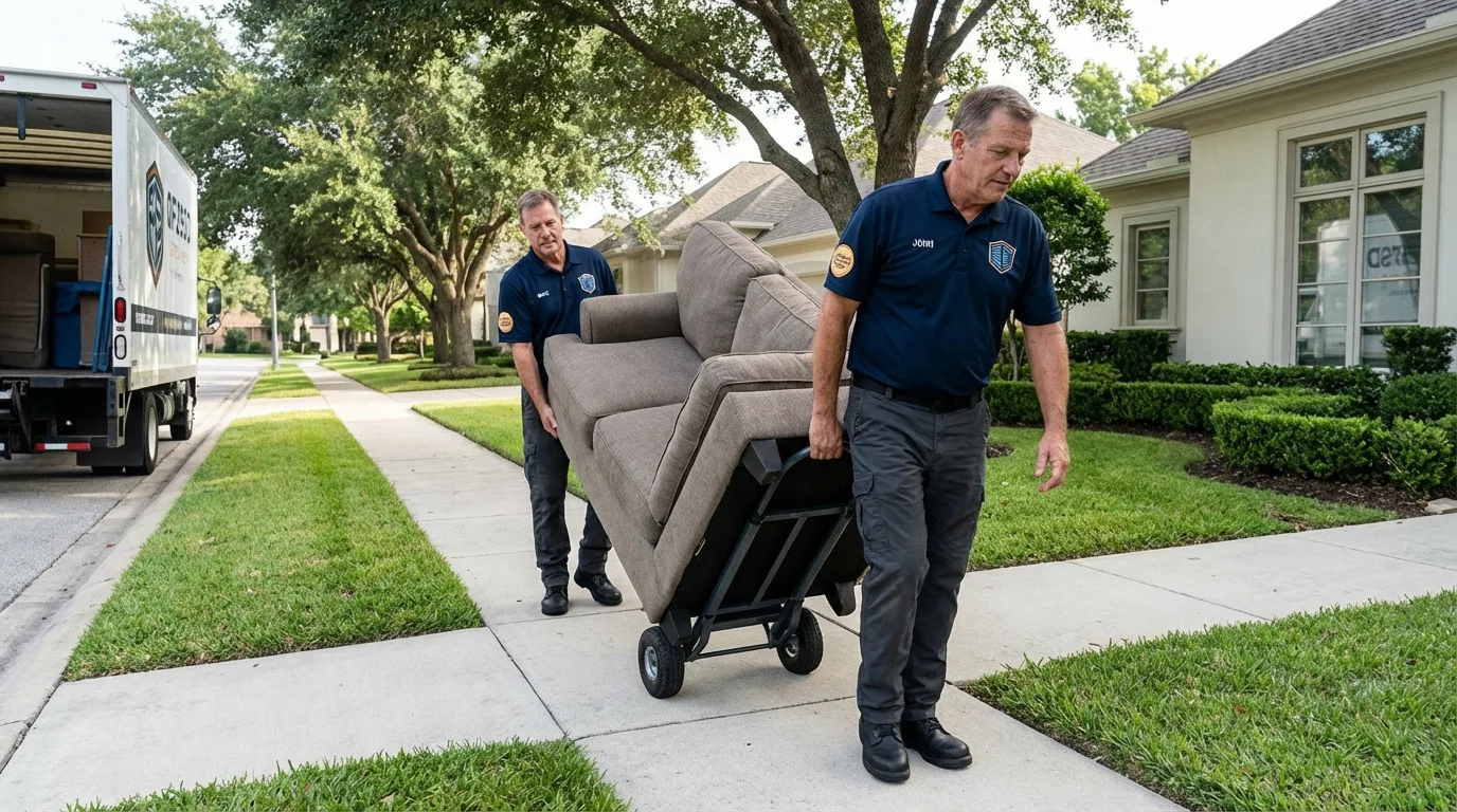Local residential moving crew loading furniture in East Berlin, PA